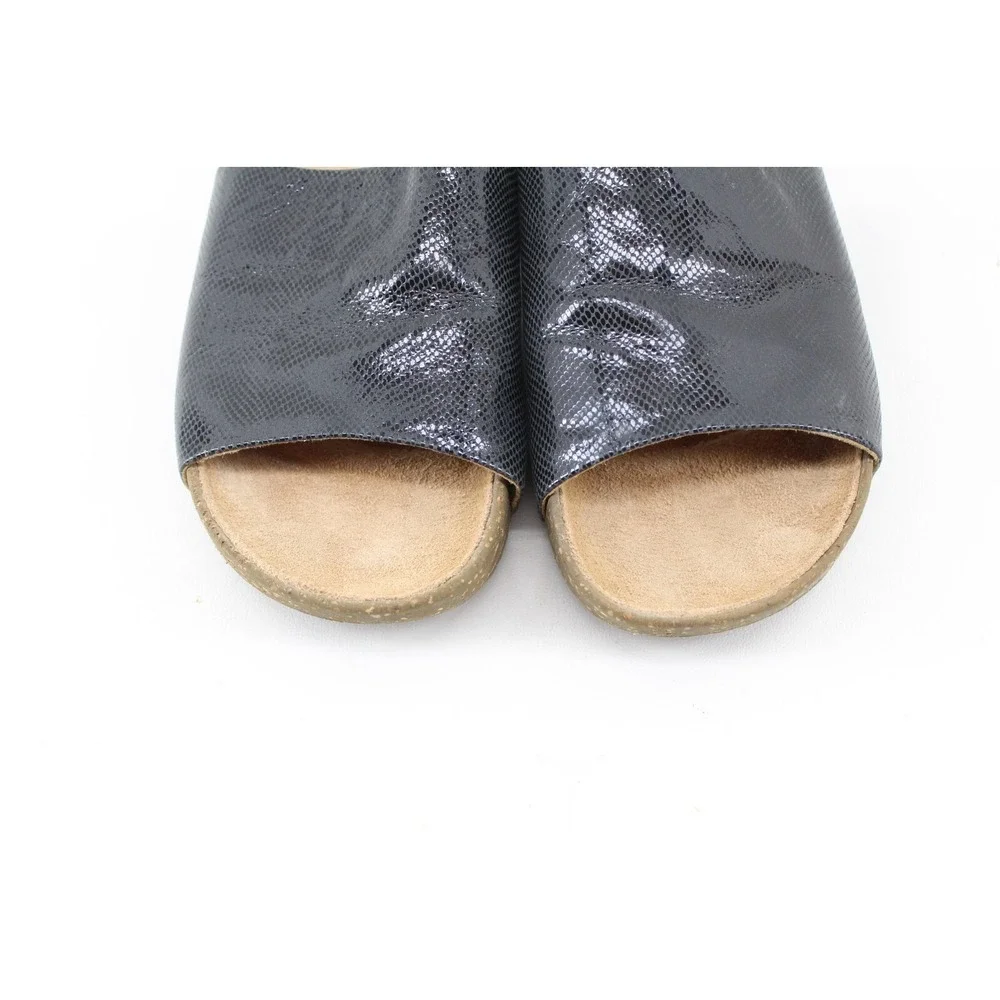 Unstructured by Clarks Womens Rosilla Hollis Slide Sandals Size 7 US Black Snake